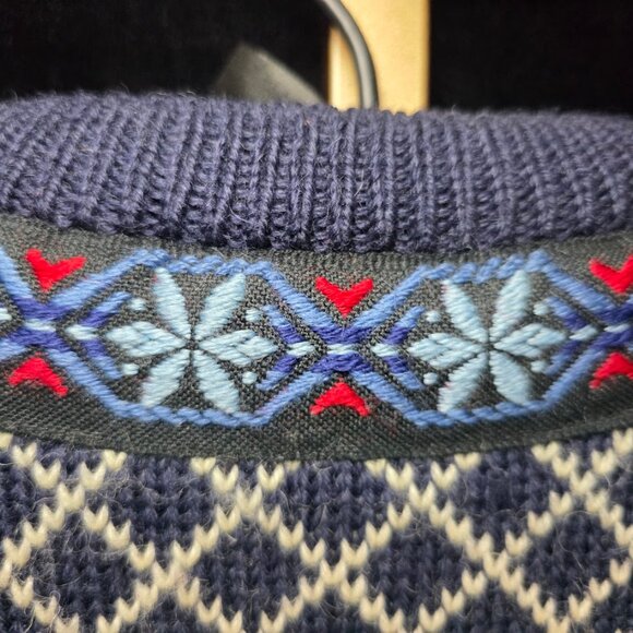 Vintage Skjaeveland Made In Norway 100% Wool Sweater Cardigan - Picture 8 of 10